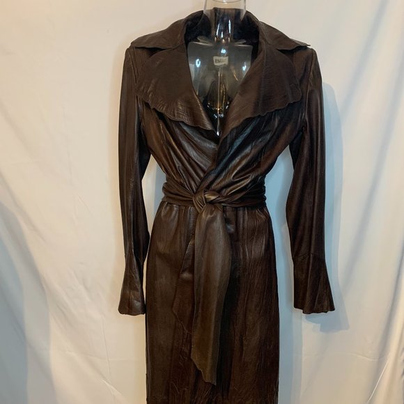 Bod & Christensen Jackets & Blazers - Beautiful Bod & Christensen Brown Leather Trench Coat
